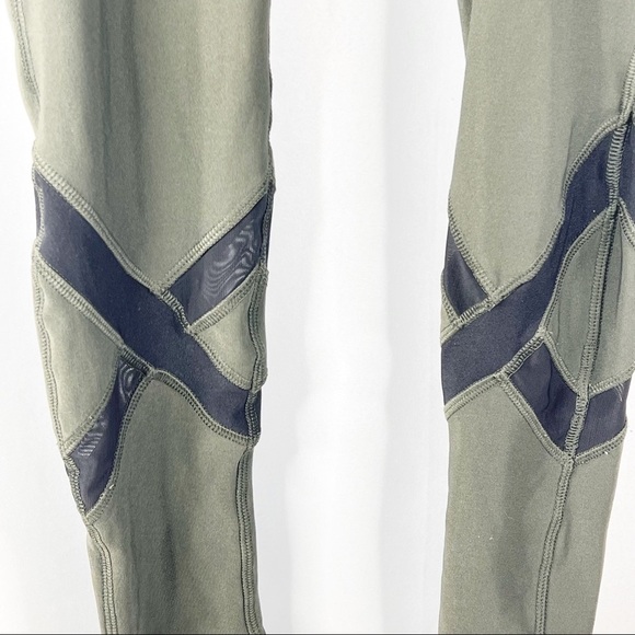 Gottex Army Green Mesh Cut out Leggings small - Picture 3 of 7